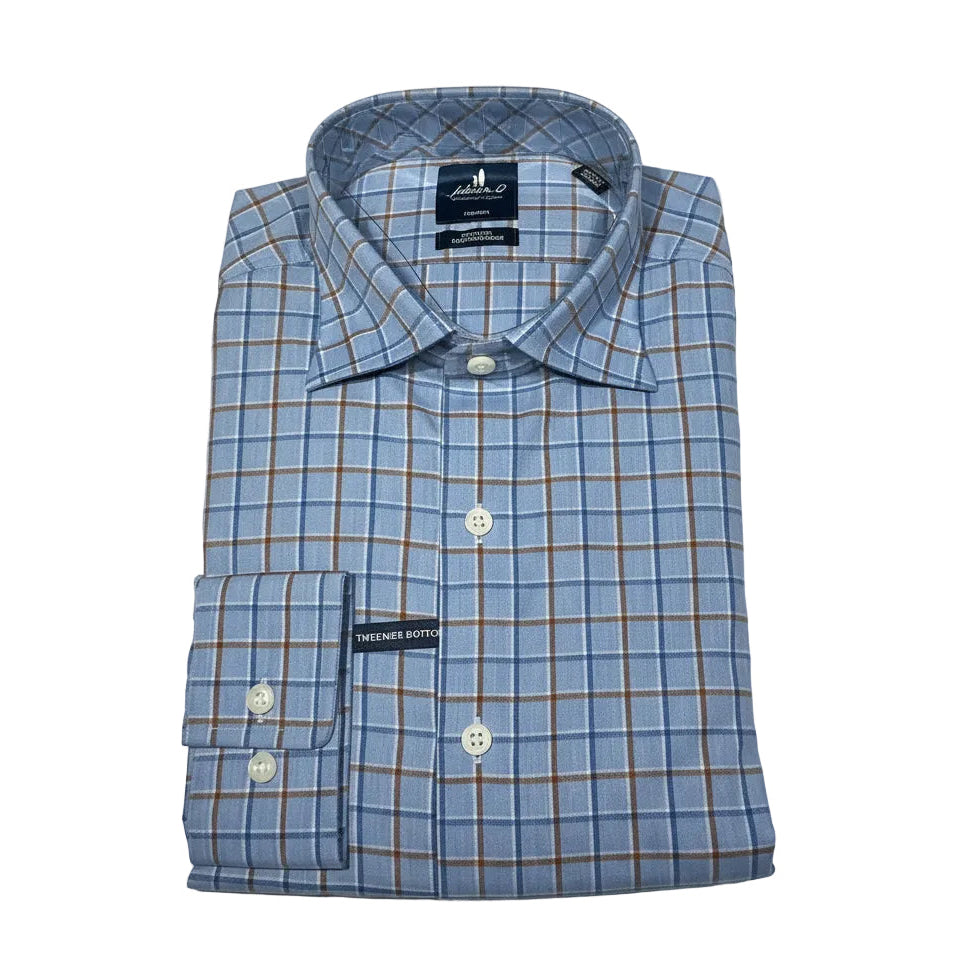 Johnnie-O Chestnut Pane Salt Creek Woven Shirt