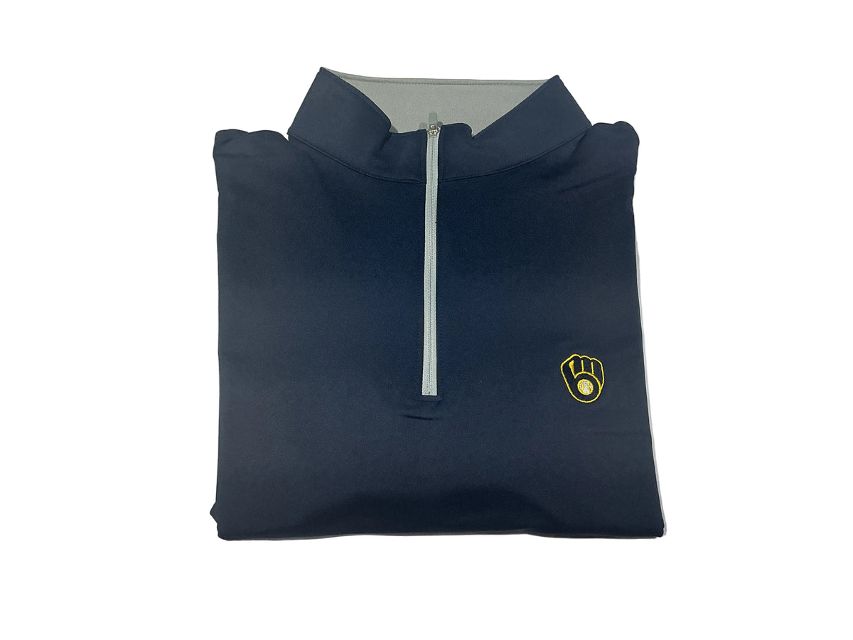 Peter Millar Perth Performance Quarter Zip - Milwaukee Brewers