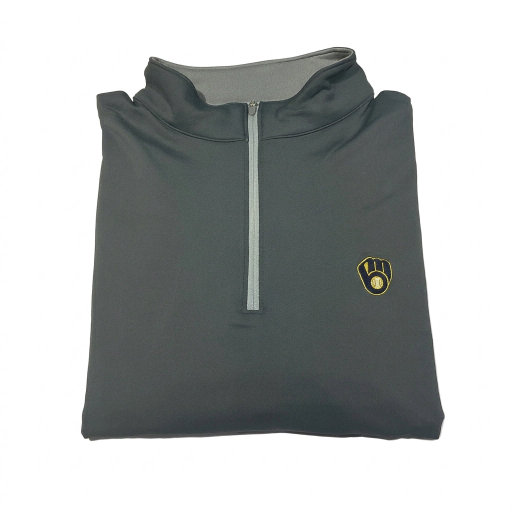 Peter Millar Perth Performance Quarter Zip - Milwaukee Brewers