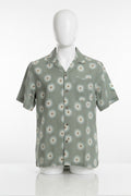 Faherty Short Sleeve Breeze Camp Shirt - Island Olive Firework