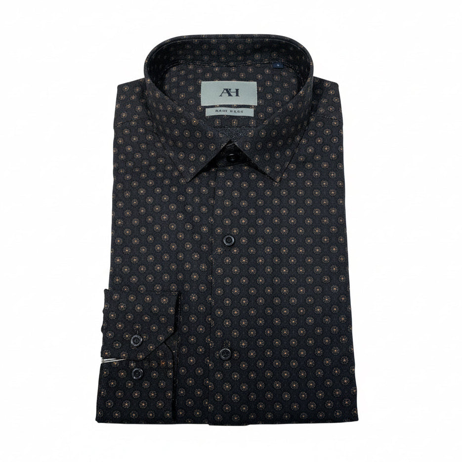 American Heritage Long Sleeve Shirt - Chocolate Flowers