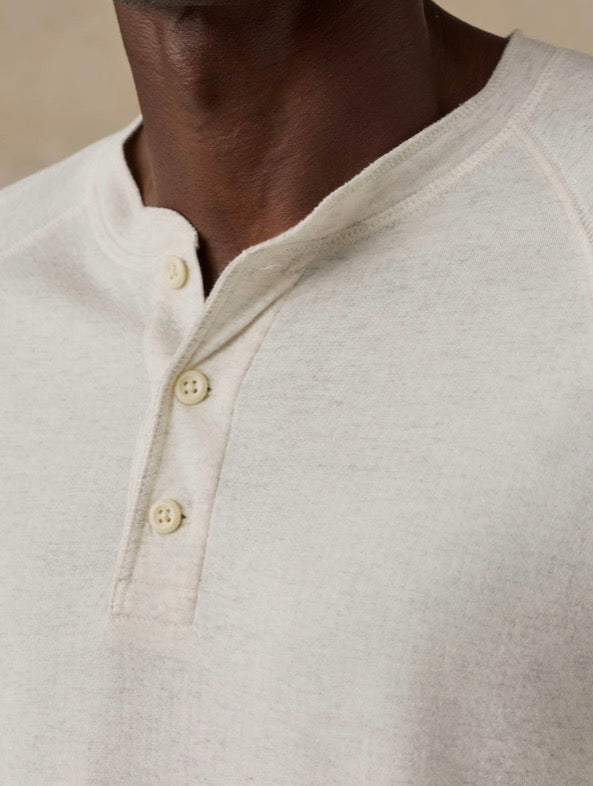 Faherty Long-Sleeve Cloud Henley - Snow Heather