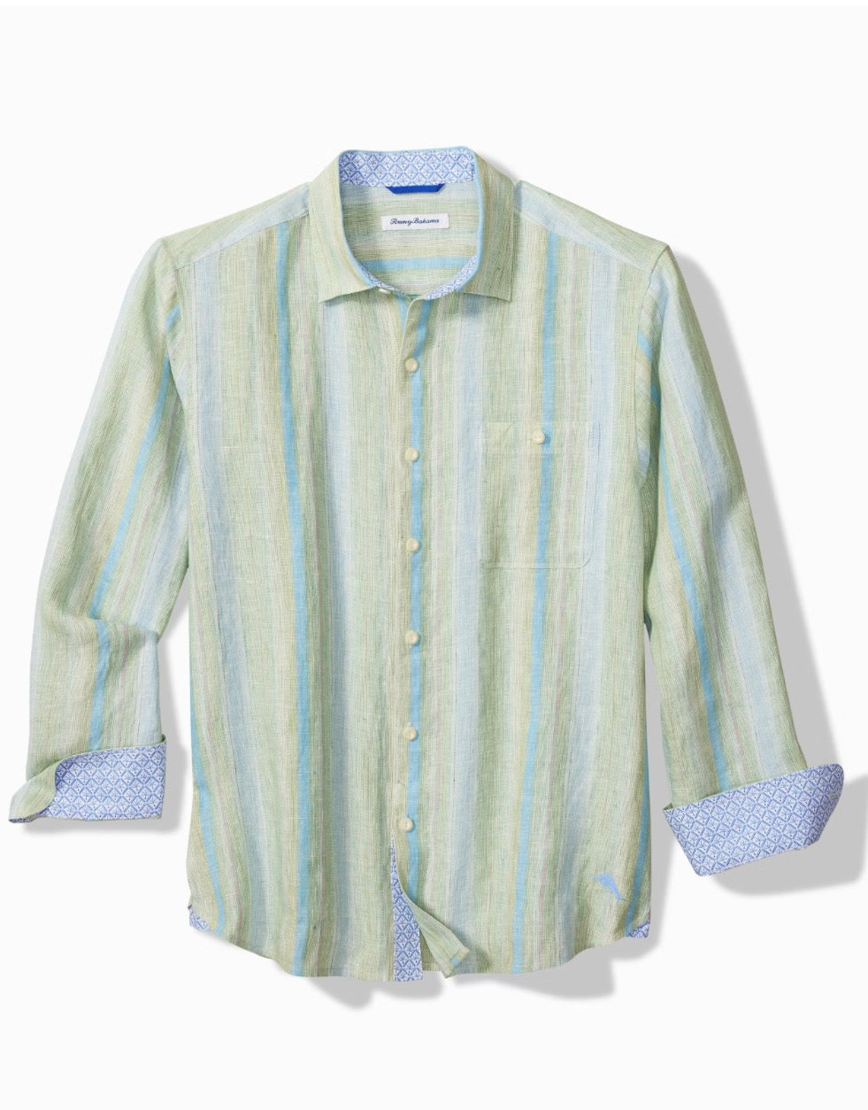 Tommy Bahama Long Sleeve Linen Delgada Stripe