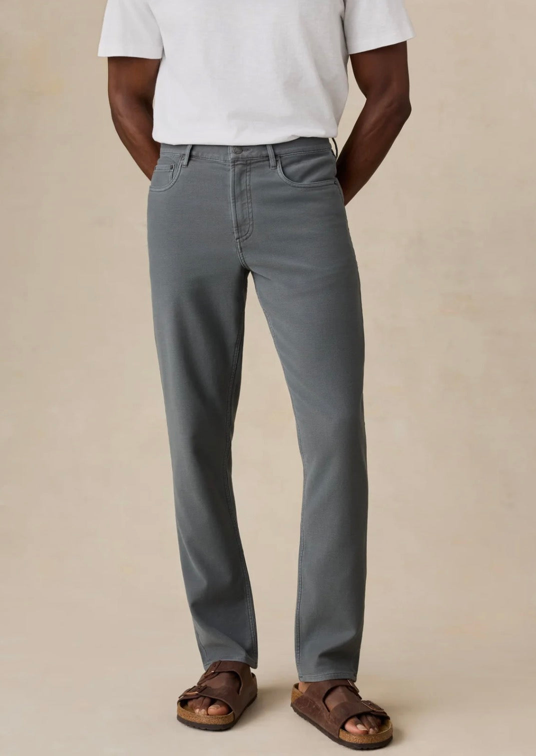 Faherty Stretch Terry 5-Pocket Pant - Slate
