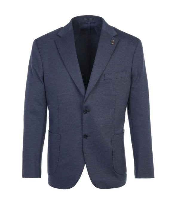 Luchiano Visconti Mercerized Melange Navy Travel Blazer