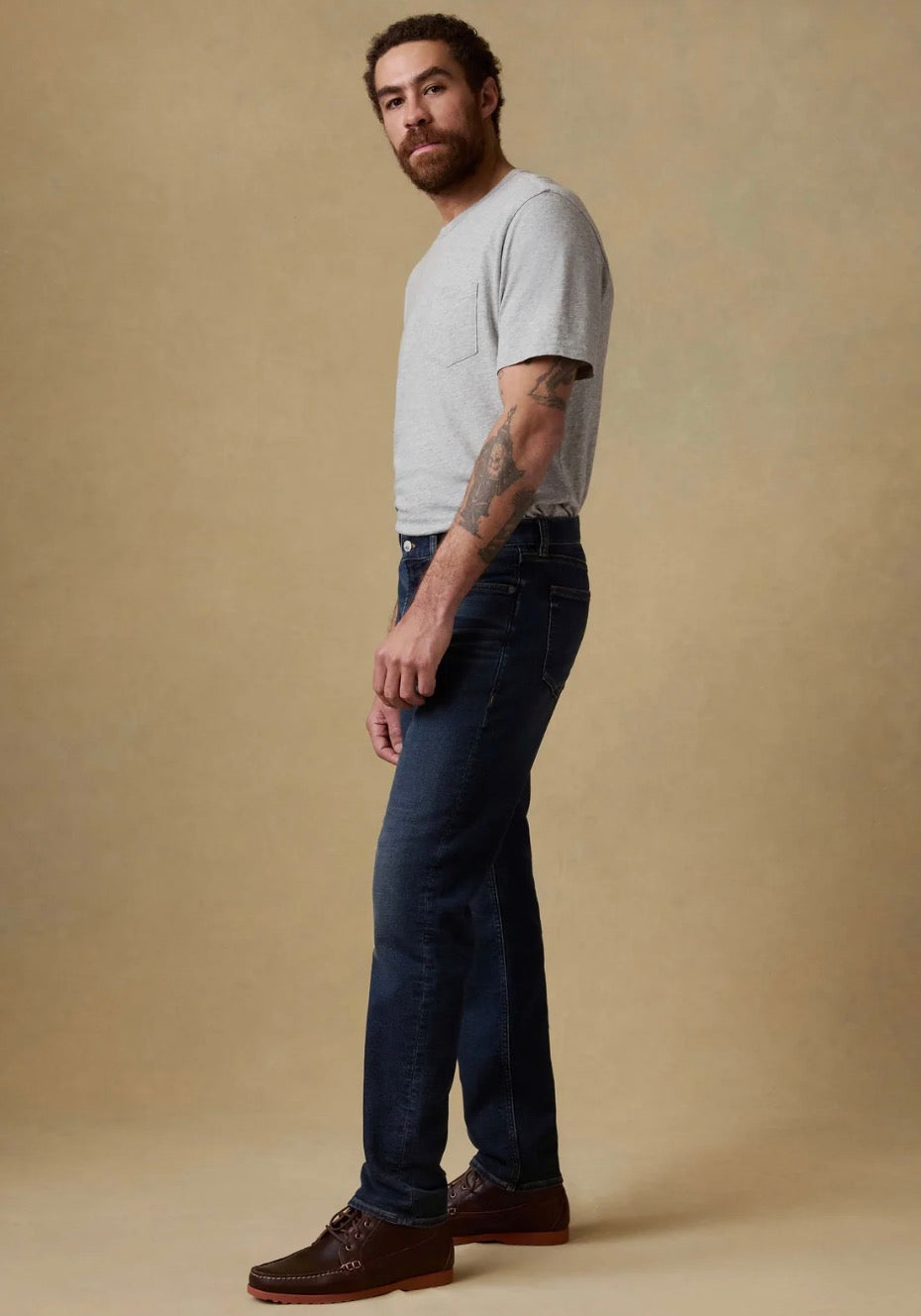 Faherty Stretch Terry Indigo 5-Pocket Pant - Belmar Coast Wash