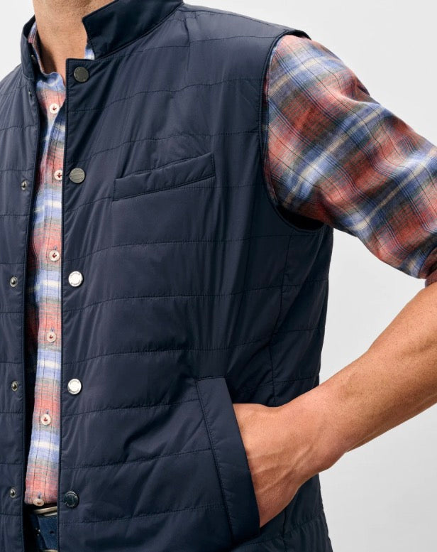 Johnnie-O Bauer Snap Front Quilted Vest