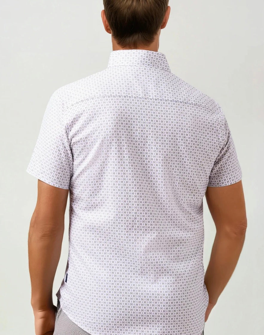 Stone Rose Nova - Light Blue Piazza Print Shirt