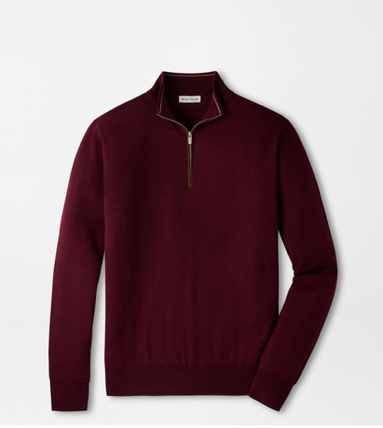 Peter Millar Autumn Crest Suede Trim Quarter-Zip