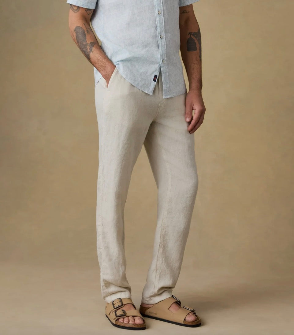 Faherty Linen Drawstring Pant - Weathered Sand