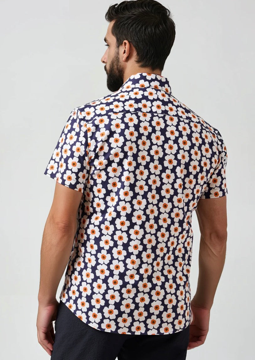 Stone Rose NOVA - Navy Floral  Beach Blossem