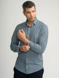 Stone Rose Apex - Dark Green Micro Stripe Shirt