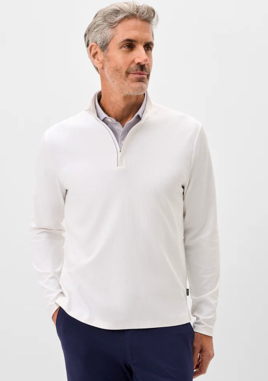 Johnnie-O Hoppin Ribbed Knit Performance 1/4 Zip Pullover