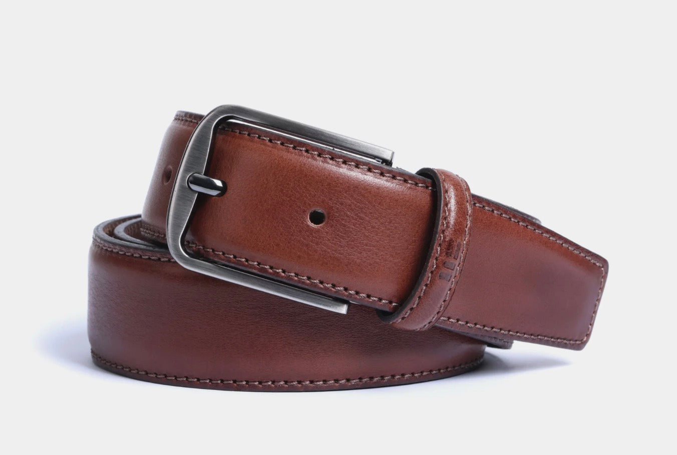 Miguel Bellido Leather Dress Belt - Brown