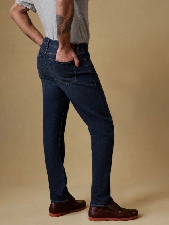Faherty Stretch Terry Indigo 5-Pocket Pant - Belmar Coast Wash