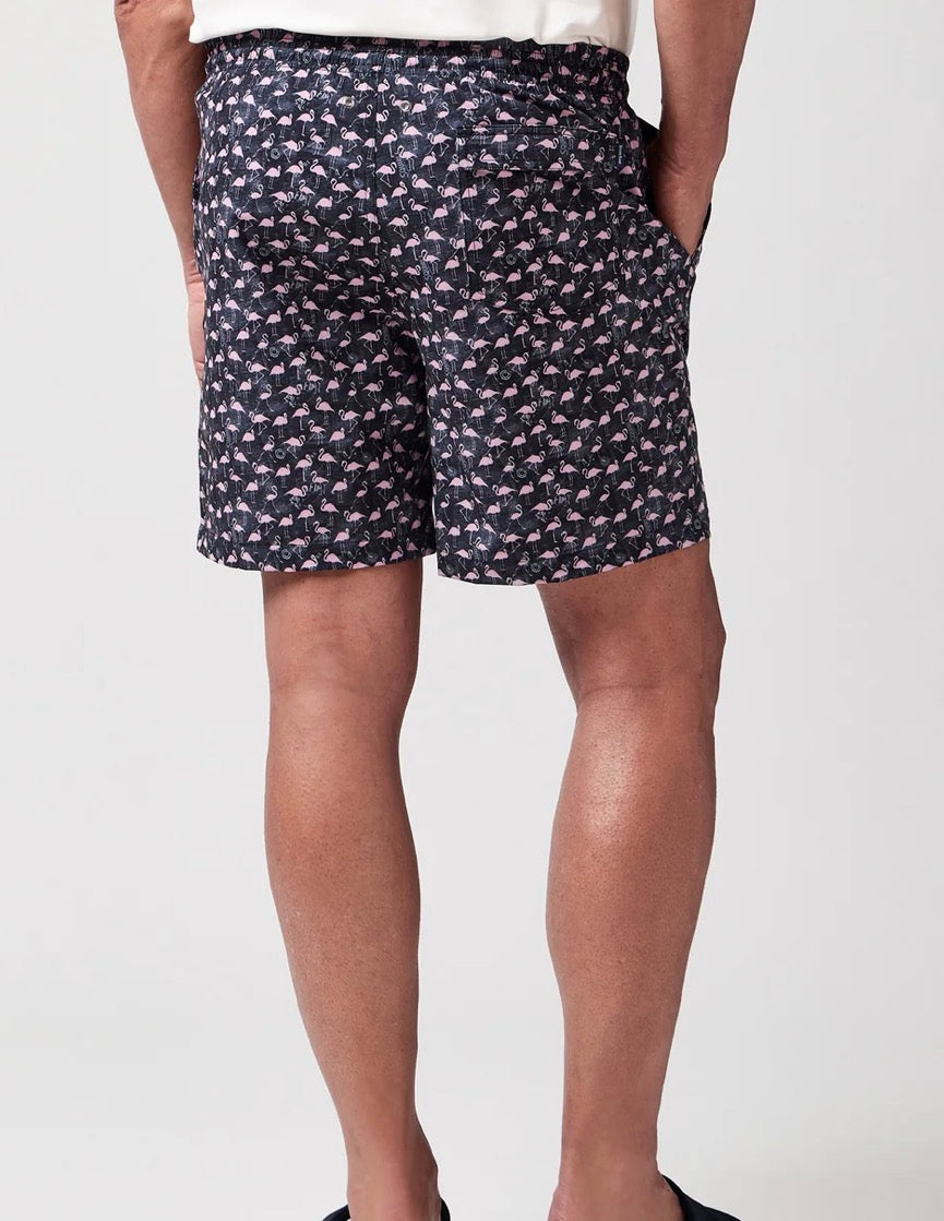 Stone Rose Helios - Black Flamingo Affair Swim Shorts