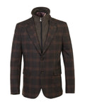 Luchiano Visconti Hybrid Wool-Touch Melange Brown Travel Blazer