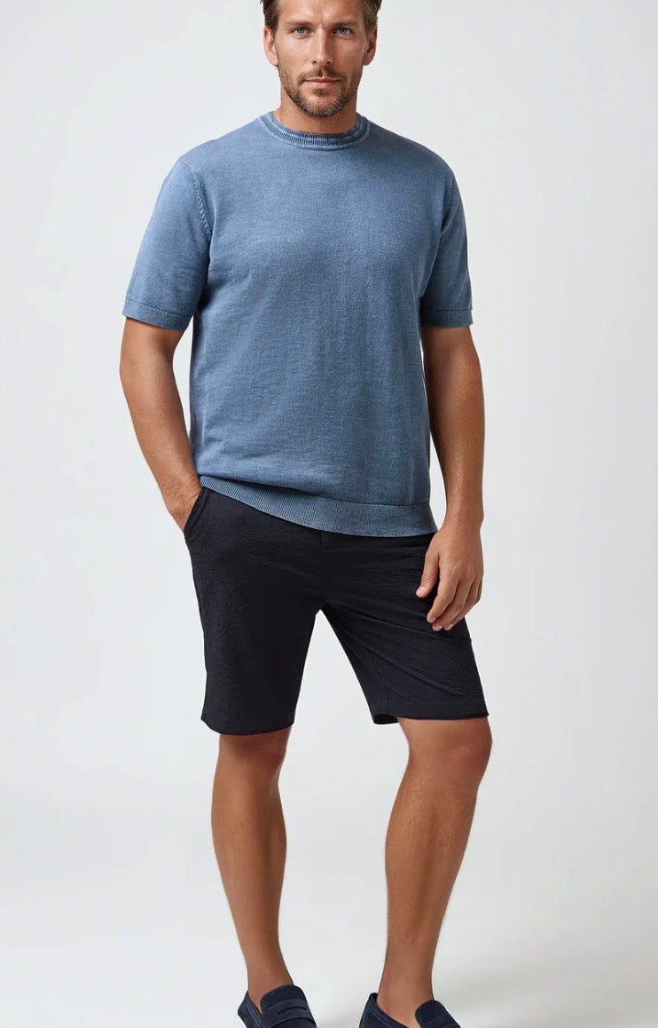 Stone Rose - Seamist-Medium Blue Washed Knit Tee