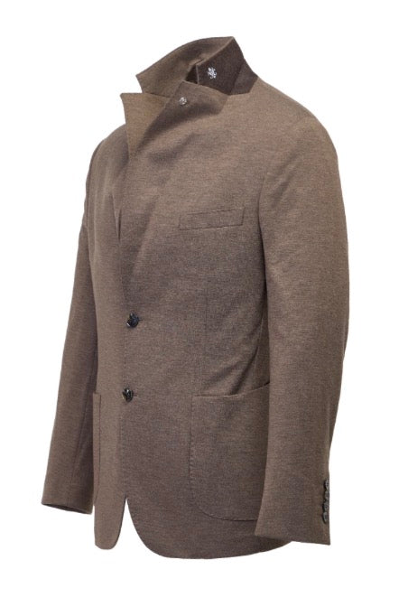 Luchiano Visconti Mercerized Melange Coffee Travel Blazer