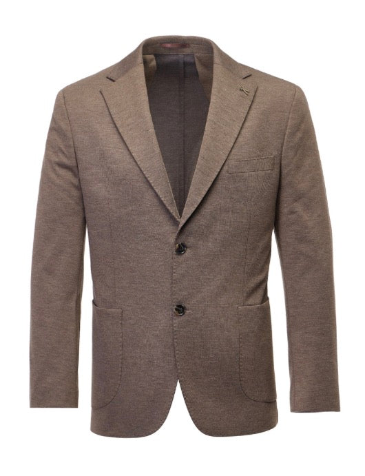 Luchiano Visconti Mercerized Melange Coffee Travel Blazer