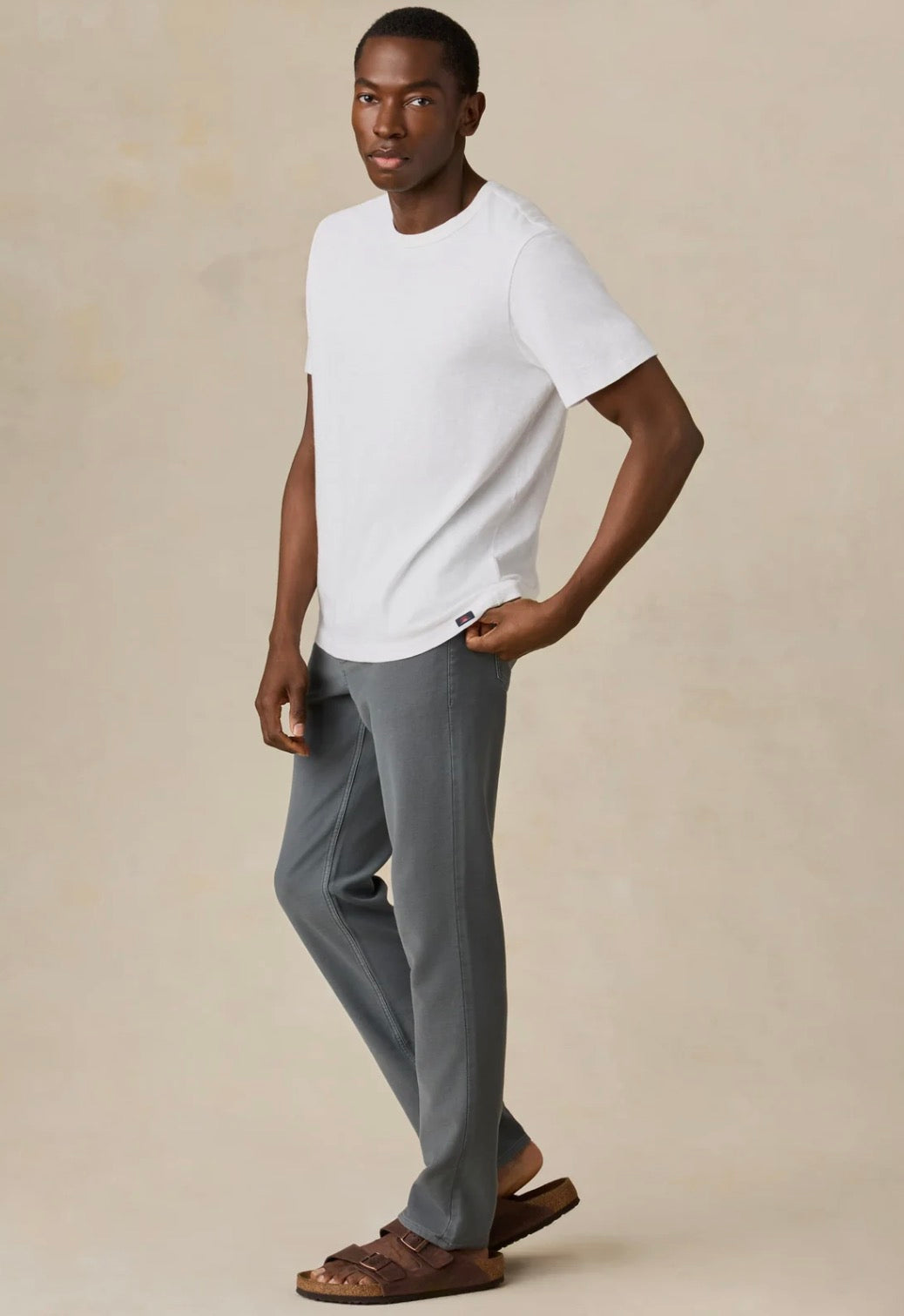 Faherty Stretch Terry 5-Pocket Pant - Slate