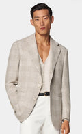 Tailored Fratelli Tallia Di Delfino Grey/Tan Summer Sport Coat