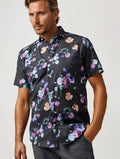 Stone Rose Nova - Charcoal Watercolor Floral Shirt