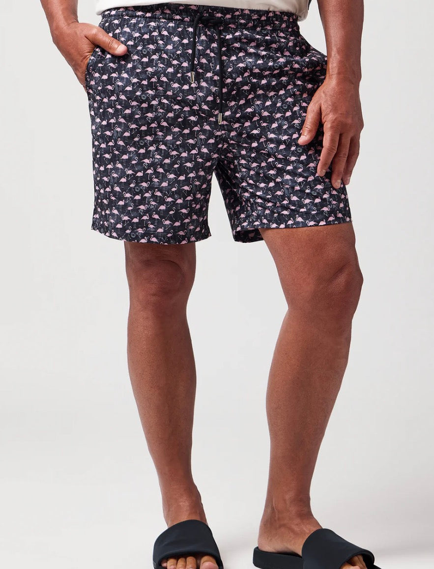 Stone Rose Helios - Black Flamingo Affair Swim Shorts