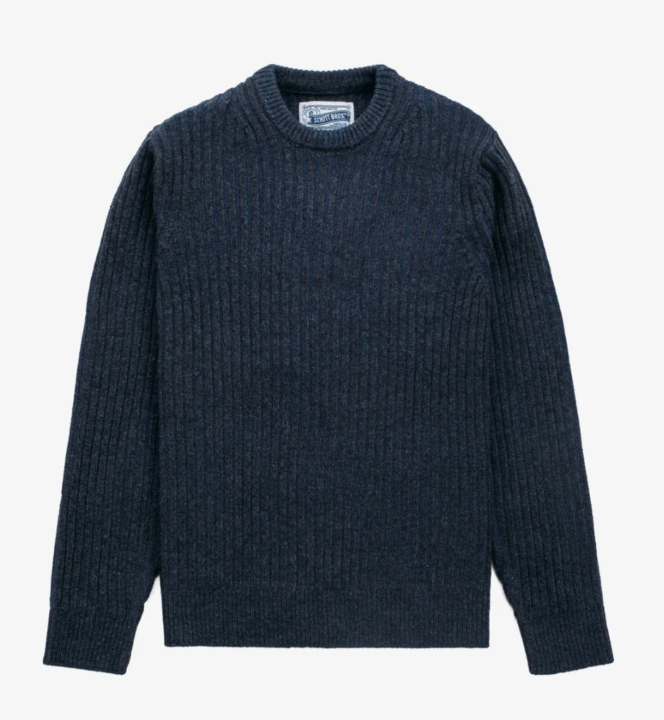 Schott Bros. Wool Blend Crew Neck Sweater