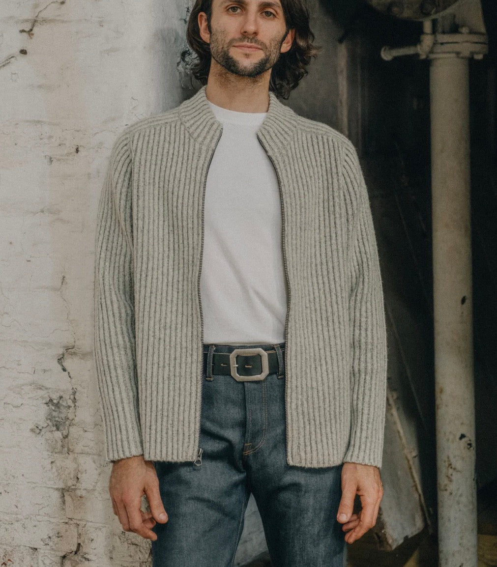Schott Bros. Two-Tone Zip Front Sweater