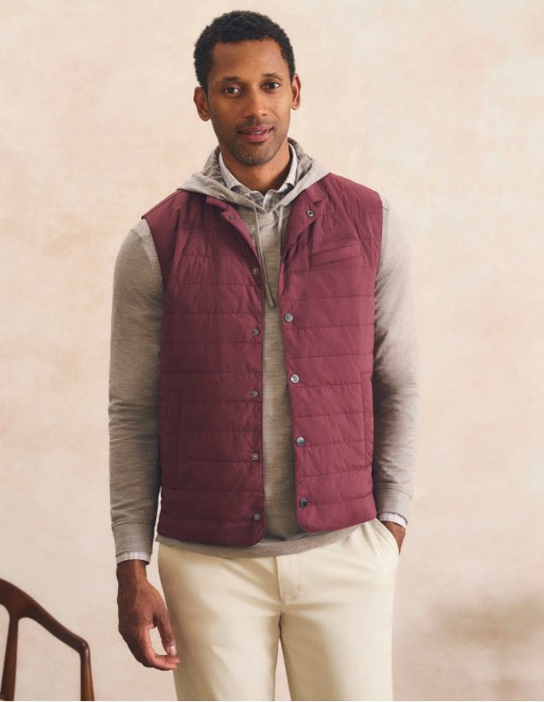 Johnnie-O Bauer Snap Front Quilted Vest