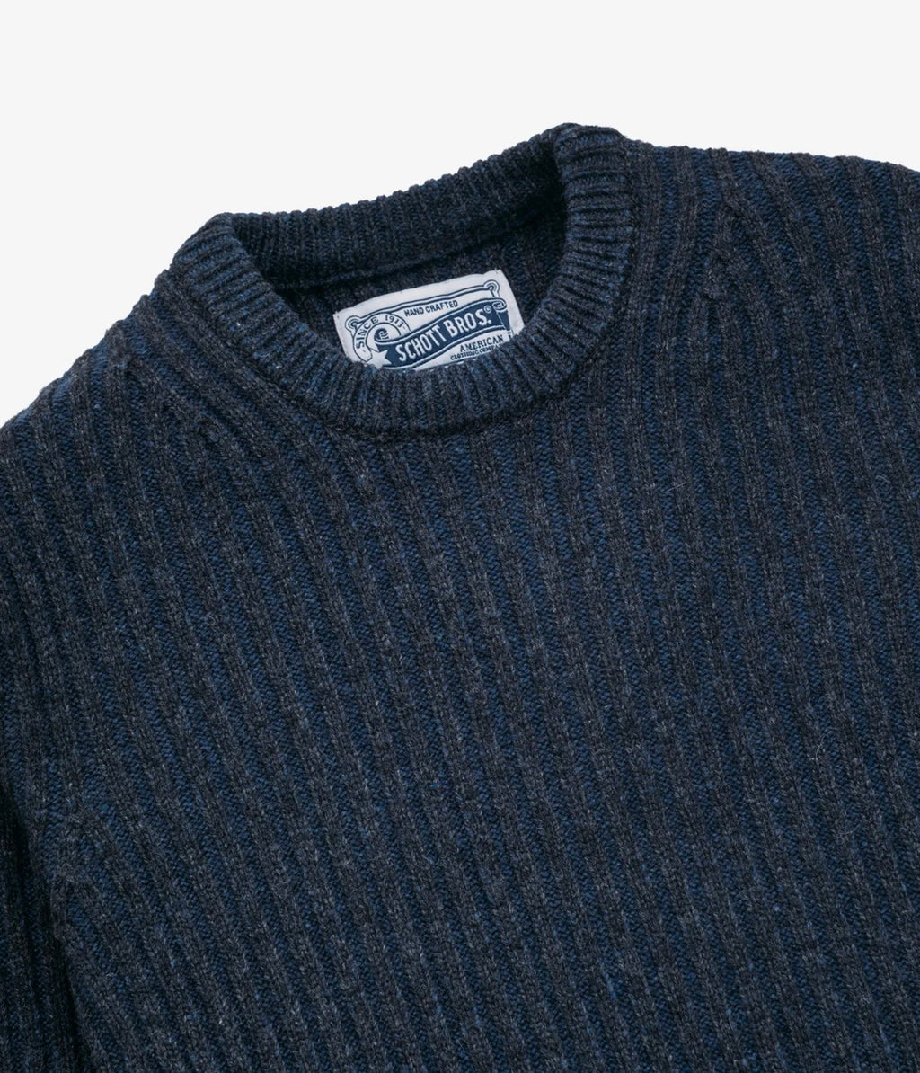 Schott Bros. Wool Blend Crew Neck Sweater