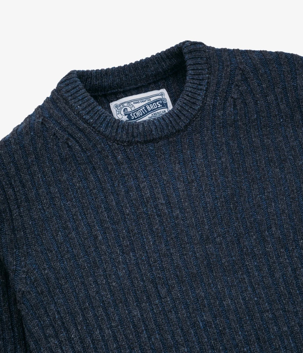 Schott Bros. Wool Blend Crew Neck Sweater