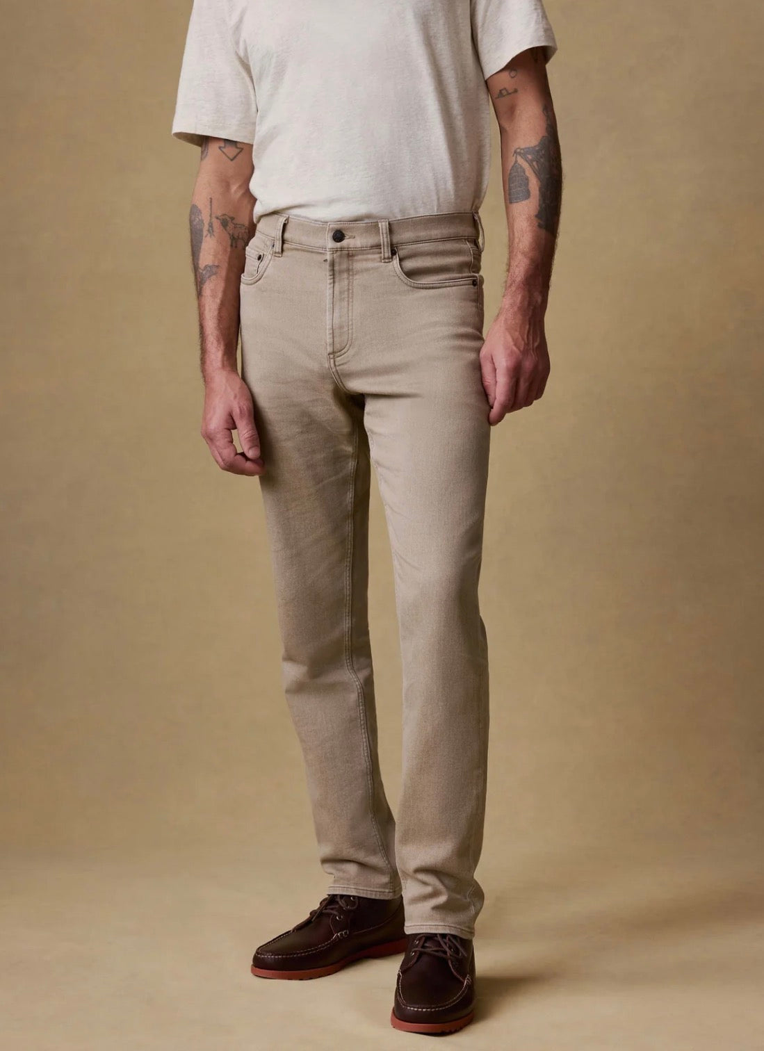 Faherty Stretch Terry 5-Pocket Pant - Desert Khaki
