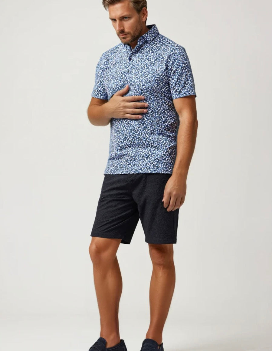 Stone Rose Apex- Blue Spring Bloom Stretch Polo