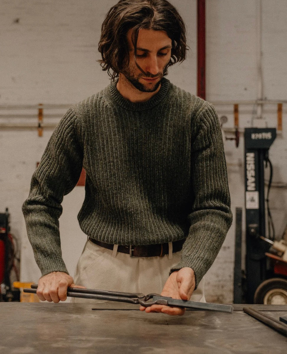 Schott Bros. Wool Blend Crew Neck Sweater