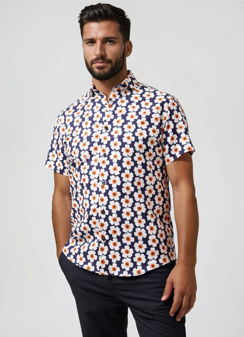 Stone Rose NOVA - Navy Floral  Beach Blossem