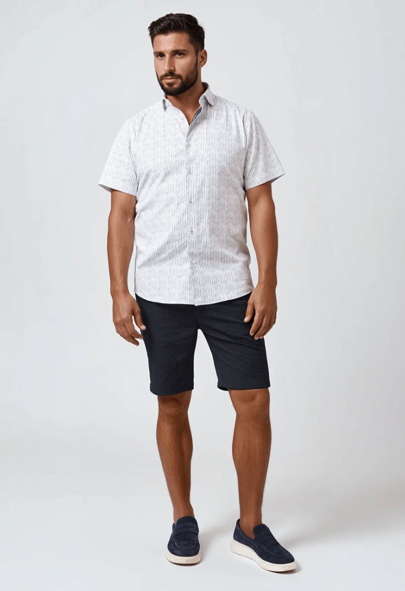 Nova - White Striped Stretched Shirt