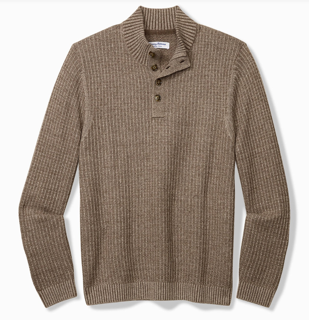 Tommy Bahama Autumn Pier Button Mock-Neck Sweater