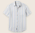 Faherty Short-Sleeve Palma Linen Shirt - Island Blue Stripe