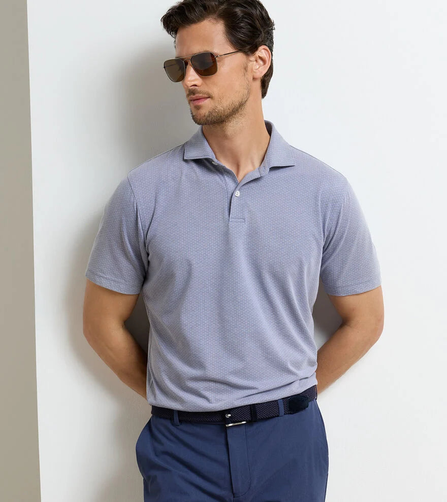 Peter Millar Albatross Diamond Cotton-Blend Piqué Polo