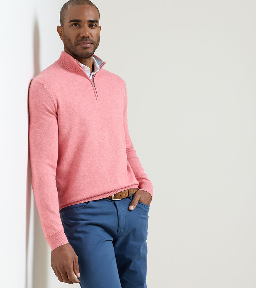 Peter Millar Coolspun Lite Cotton Quarter-Zip Sweater