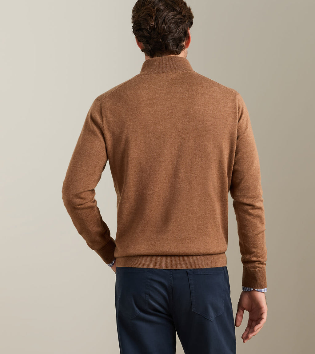 Peter Millar Autumn Crest Suede Trim Quarter Zip