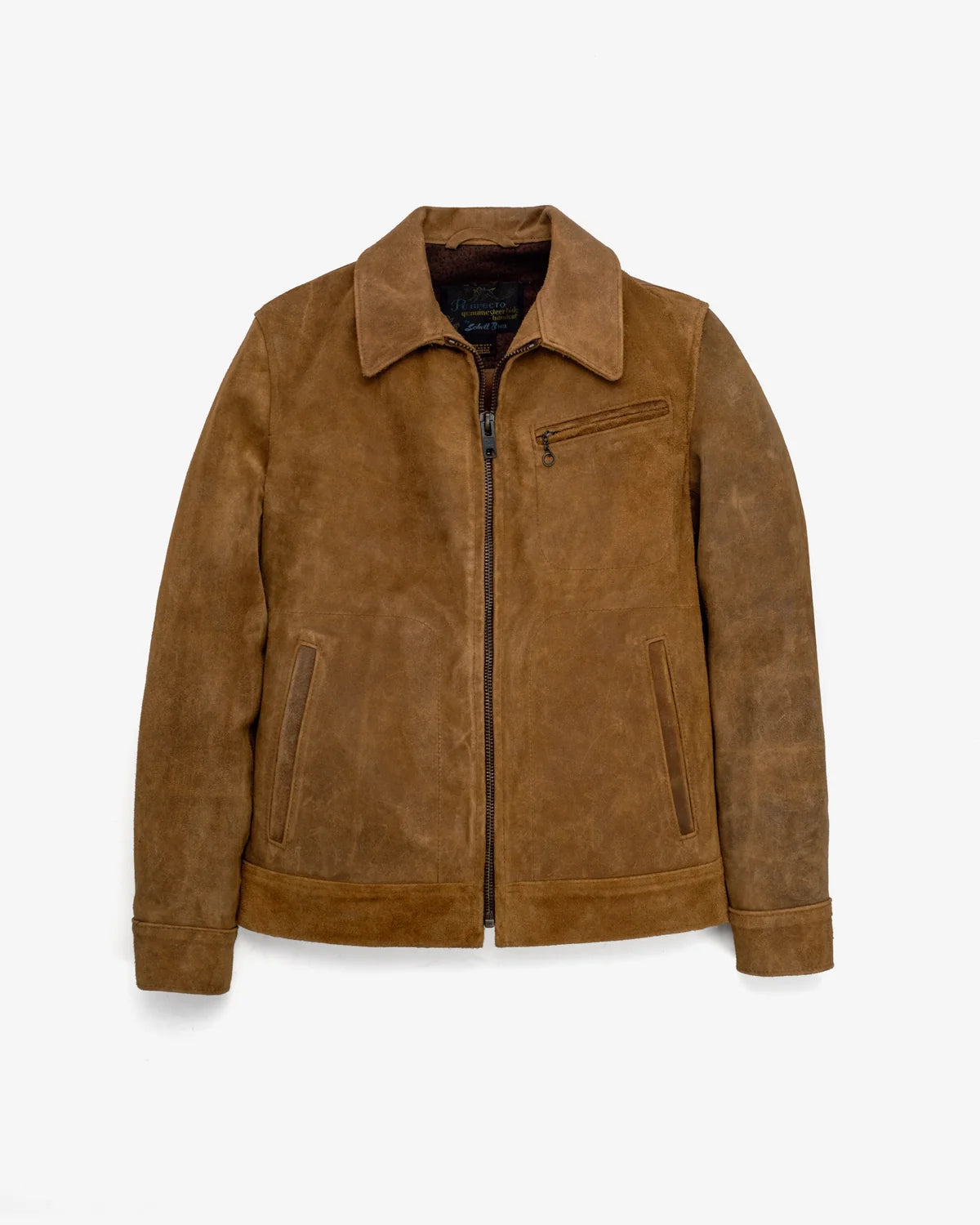 Schott Bros. “DUKE" Suede Unlined Rough Out Cowhide Jacket